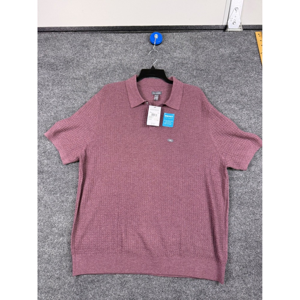 Van‎ Heusen Mens Smart Temp Texture Polo Shirt XL Purple Slim Fit VFA25MMW-17146